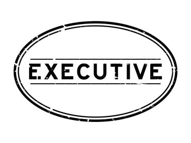 Grunge siyah yönetici sözcüğü oval lastik mühür beyaz arka planda