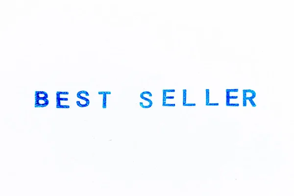 Blue Color Ink Rubber Stamp Word Best Seller White Paper — Stock Photo, Image