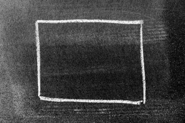 Siyah Tahta Arkaplan Üzerine Beyaz Tebeşir Çizimi Veya Pankart Şekli — Stok fotoğraf