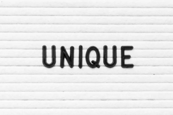 Schwarze Farbe Buchstabe Wort Einzigartig Auf Weißem Filzpappe Hintergrund — Stockfoto