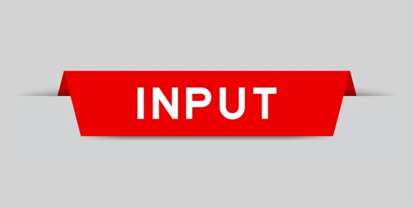 グレーの背景に単語入力付きの赤い色の挿入ラベル — ストックベクタ