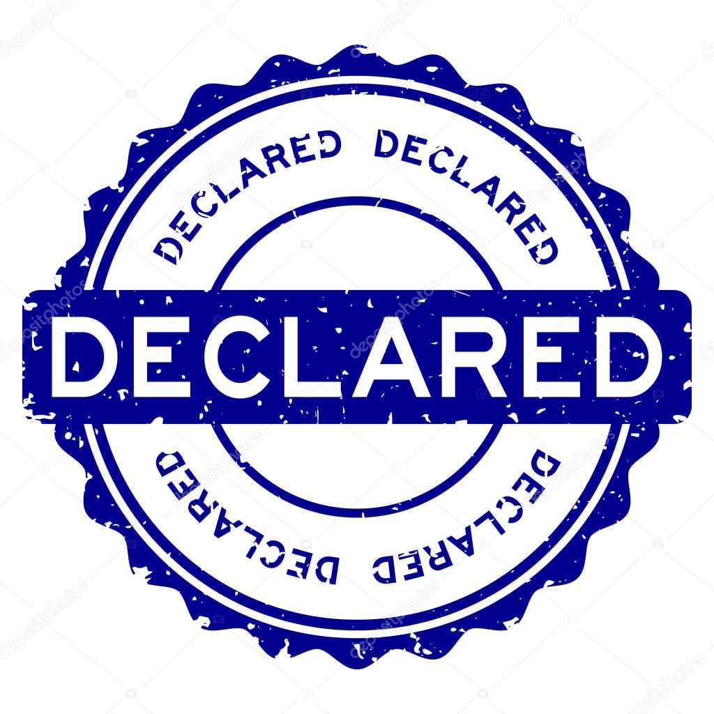 Grunge declared word round rubber seal stamp on white background