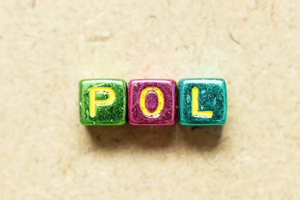 Metallic Color Alphabet Letter Block Word Pol Abbreviation Port Loading — Stock Photo, Image