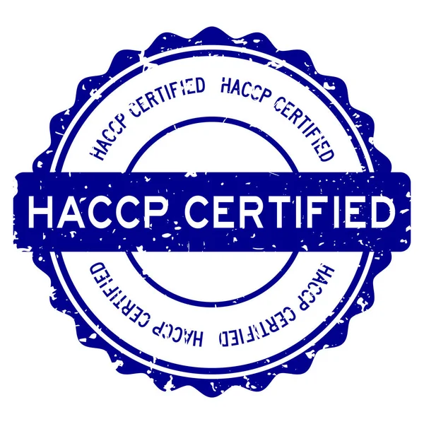 Grunge Blue Haccp Hazard Analysis Critical Control Points Certified Word — Stock Vector
