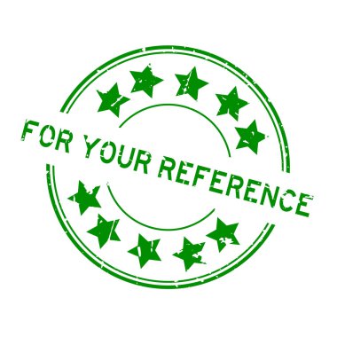 Kaynak kelimen için Grunge Green beyaz arkaplanda yıldız simgesi yuvarlak lastik mühür ile