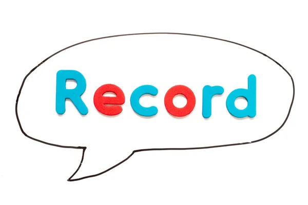 Alphabet Letter Word Record Black Line Hand Drawing Bubble Speech — Stock Photo, Image