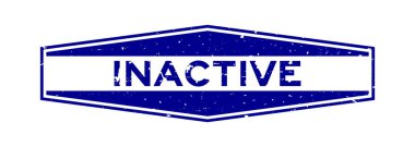 Grunge blue pasif kelime altıgen lastik mühür beyaz arka planda