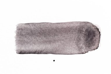 Beyaz kağıtta kare çizgi fırçası olarak siyah renk suluboya el çizimi 