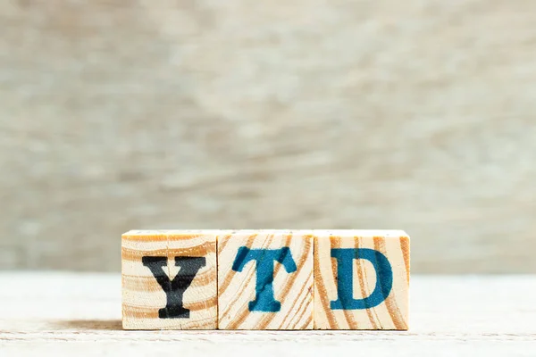 Blocco Lettere Alfabeto Parola Ytd Abbreviazione Dell Anno Fino Oggi — Foto Stock