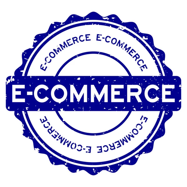 Grunge Blue Commerce Word Rubber Seal Stamp Auf Weißem Hintergrund — Stockvektor