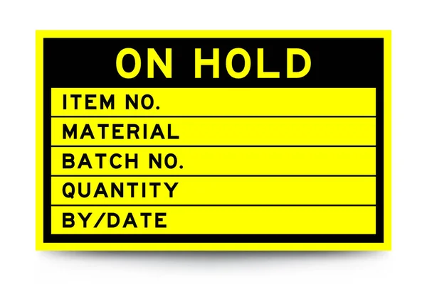 Banner Etiqueta Color Amarillo Cuadrado Con Encabezado Retención Palabras Detalle — Vector de stock