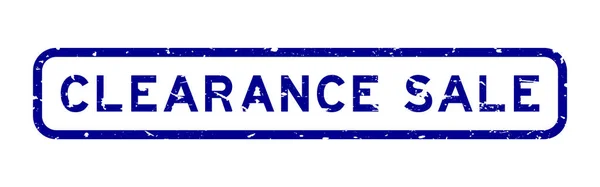 Grunge Blå Clearance Försäljning Ord Fyrkantig Gummi Tätning Stämpel Vit — Stock vektor