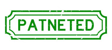 Grunge yeşil kelime kauçuk iş mührü beyaz arka planda