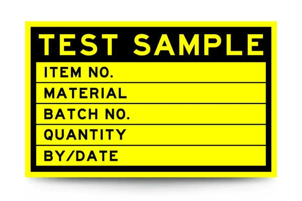 Quadratisch Gelbes Farb Etikettenbanner Mit Überschrift Word Testmuster Und Detail — Stockvektor