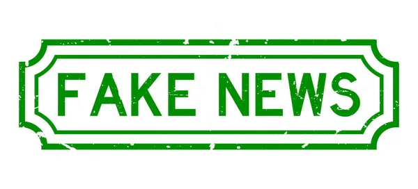 白地に緑の偽のニュース単語ゴムビジネスシールスタンプ — ストックベクタ