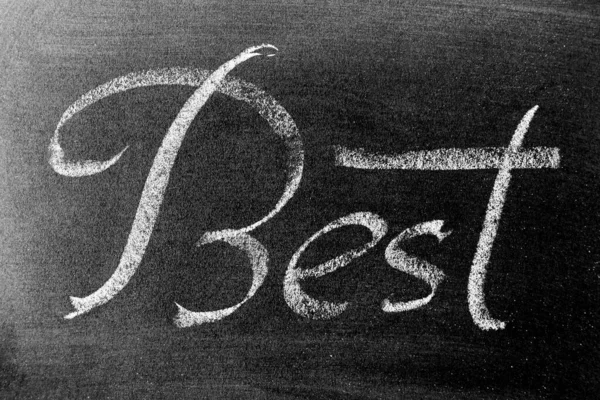 White Color Chalk Handwriting Word Best Blackboard Background — Stock Photo, Image