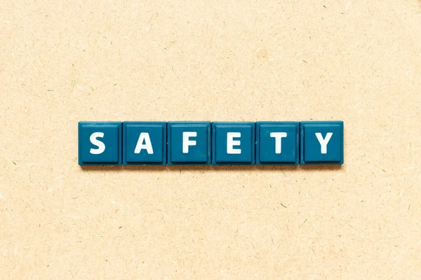 Tile Alphabet Letter Word Safety Wood Background — Stock Photo, Image