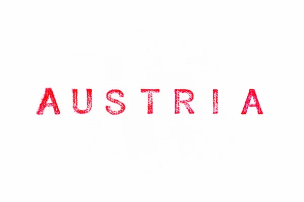 Rote Farbe Gummistempel Wort Österreich Auf Weißem Papierhintergrund — Stockfoto