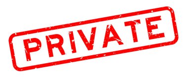 Grunge kırmızı özel kelime kare lastik mühür beyaz arka planda