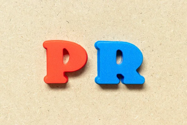 Litera Alfabetu Plastikowego Słowie Skrót Zapotrzebowania Zakup Lub Public Relations — Zdjęcie stockowe
