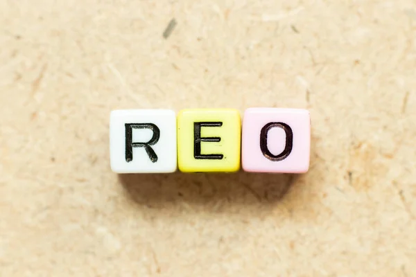 Color Alfabeto Letra Bloque Palabra Reo Abreviatura Bienes Raíces Propiedad — Foto de Stock