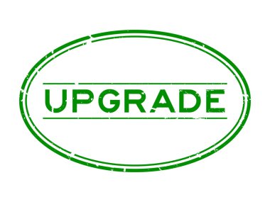 Grunge yeşil kelime oval lastik mühür beyaz arka planda