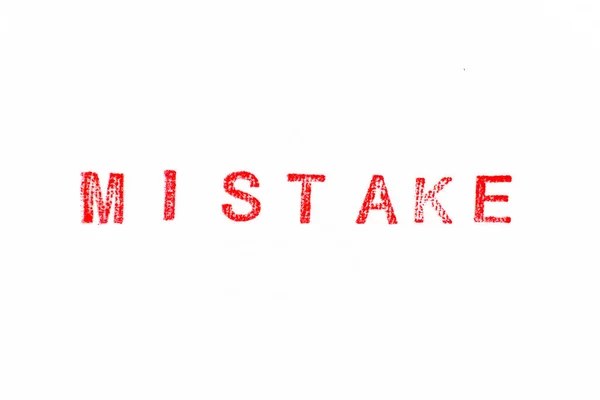 Red Color Rubber Stamp Word Mistake White Paper Background — Stock Photo, Image