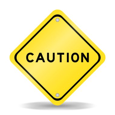 Beyaz arkaplanda kelime uyarısı olan sarı renk taşıma işareti