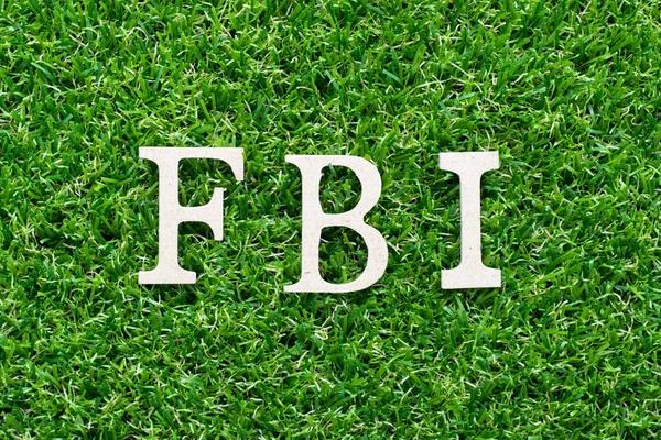 Деревянный Алфавит Слове Fbi Сокращение Федерального Бюро Расследований Искусственном Зеленом — стоковое фото