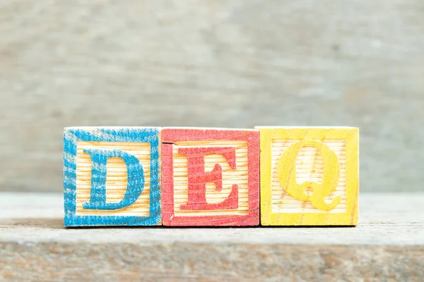 Color Alphabet Letter Block Word Deq Abbreviation Delivered Quay Wood — 스톡 사진
