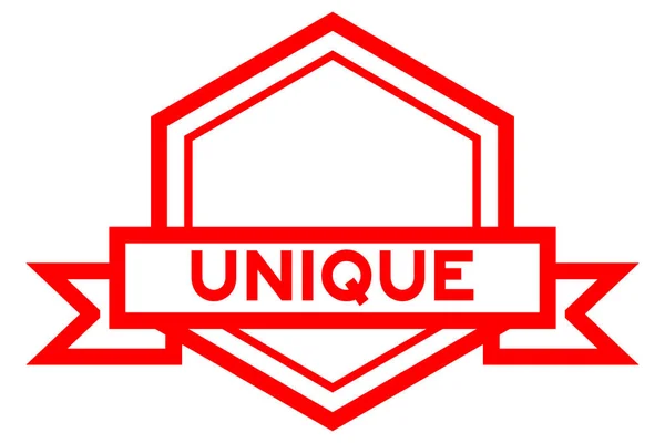 Vintage Hexagon Label Banner Met Woord Uniek Rode Kleur Witte — Stockvector