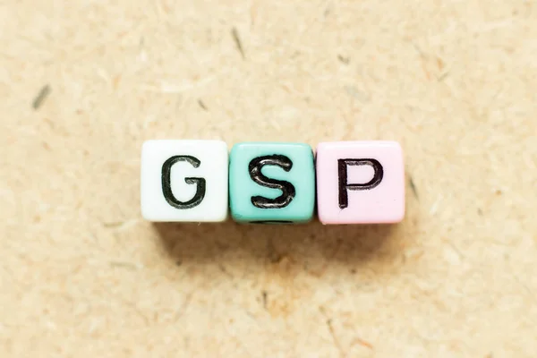 ワードGsp Good Storage Practice Generalized System Preferences Gross State Product — ストック写真