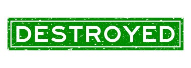 Grunge yeşili beyaz arkaplanda sözlük kauçuk mühür izini yok etti