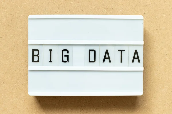 Lightbox Con Palabra Big Data Sobre Fondo Madera — Foto de Stock