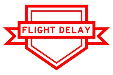 Beyaz arkaplanda kırmızı renkli sözcük gecikmeli Pentagon afişi