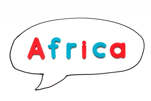 Alphabet Letter Word Africa Black Line Hand Drawing Bubble Speech — Stock Fotó
