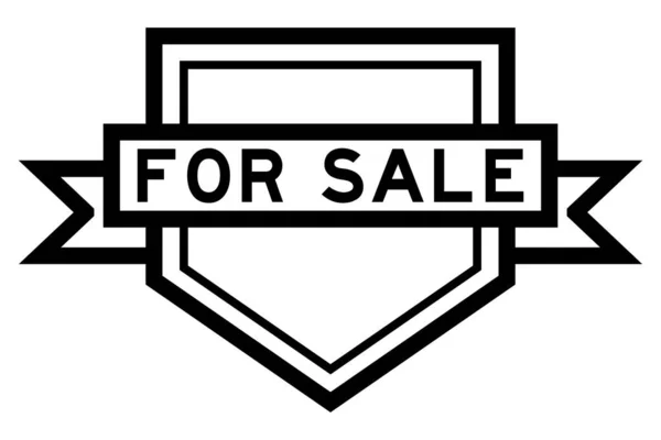 Vintage Pentagon Label Banner Word Sale Black Color White Background — Stock Vector