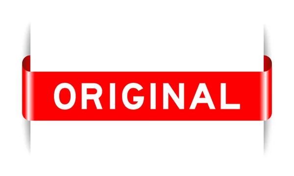 Röd Färg Infogad Etikett Banner Med Ord Original Vit Bakgrund — Stock vektor