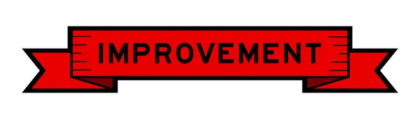 Vintage Röd Färg Band Banner Med Ord Förbättring Vit Bakgrund — Stock vektor
