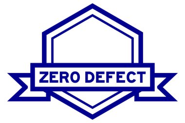 Beyaz arkaplanda mavi renkli sıfır sözcüğüyle klasik altıgen etiket pankartı