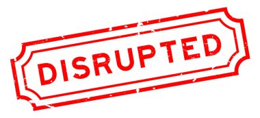 Grunge kırmızısı beyaz arka planda lastik mühür sözcüğünü bozmuş.