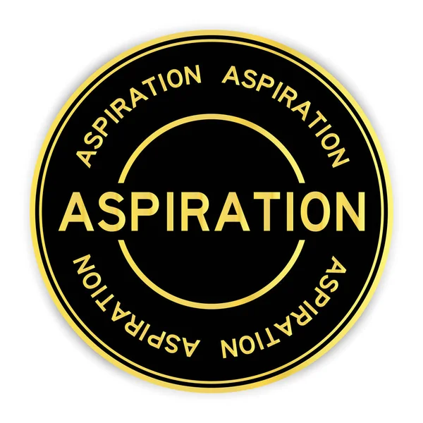 Black Gold Color Label Sticker Word Aspiration White Background — Stock Vector