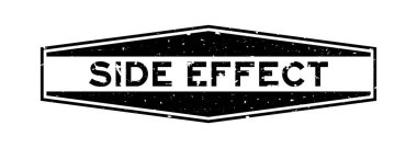 Grunge siyah yan etkisi kelime altıgen lastik mühür beyaz arka planda