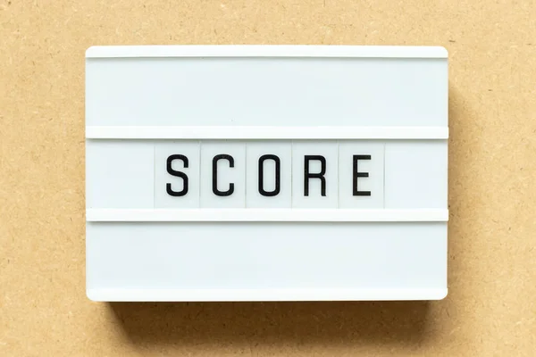 Lightbox Word Score Wood Background — Stock Photo, Image