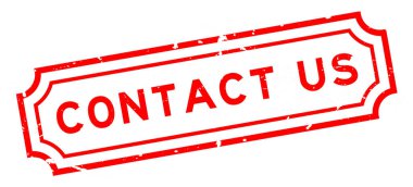 Grunge kırmızısı beyaz arka planda lastik mühür sözcüğüyle temas kur.