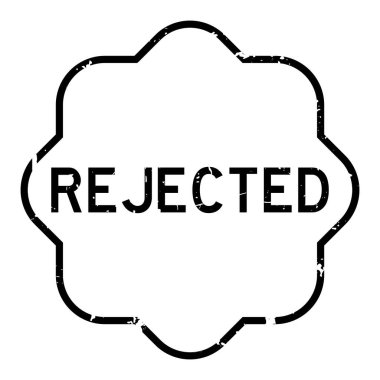 Grunge siyah kelime reddedildi beyaz arka planda lastik mühür