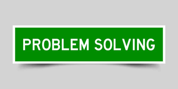 Banner Etiqueta Cuadrada Con Solución Problemas Palabra Color Verde Sobre — Vector de stock