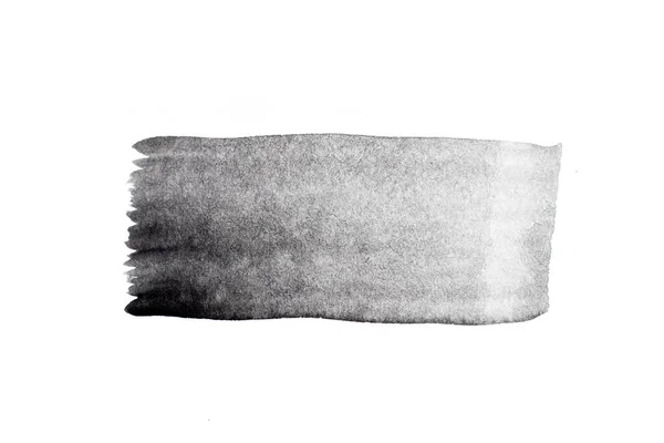 白い紙の背景に正方形の線筆として黒の水彩画の手描き — ストック写真