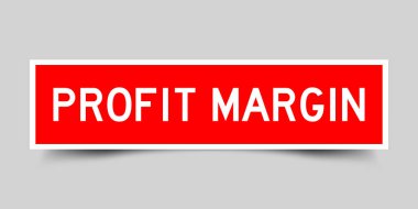 Gri arkaplanda kırmızı renk ile kelime kar marjlı kare etiket pankartı