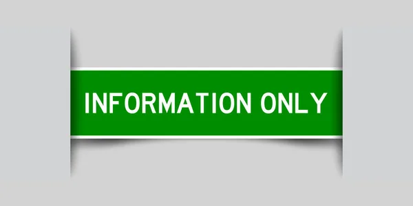 Εισαγόμενο Αυτοκόλλητο Ετικέτας Πράσινου Χρώματος Πληροφορίες Λέξεων Μόνο Γκρι Φόντο — Διανυσματικό Αρχείο